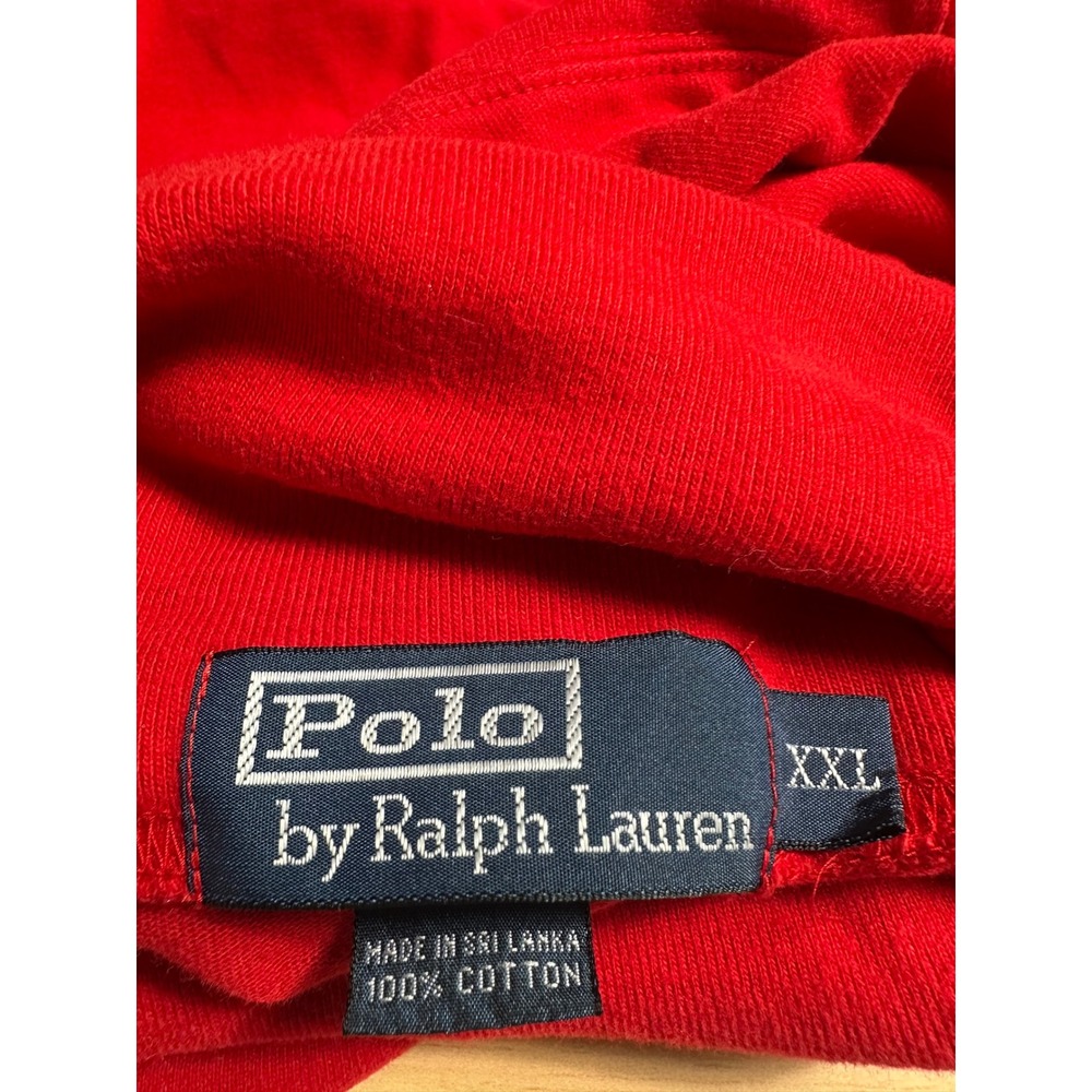 Polo Ralph Lauren Mens XXL Red Cotton Turtleneck Long Sleeve Pony Logo Shirt - Picture 4 of 6